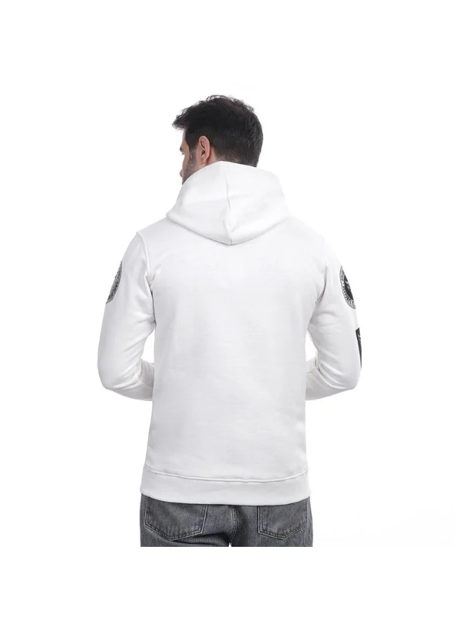 كوب سويت شيرت بغطاء رأس بطباعة أمامية وخلفية للرجال