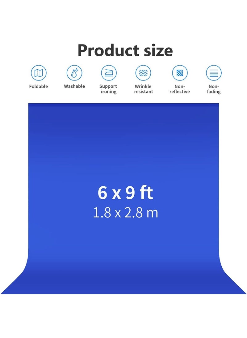 Neewer 1,8 x 2,8 Metros Fondo de Telón Plegable de Muselina Pura 100% Foto EStudio Azul - Image 2