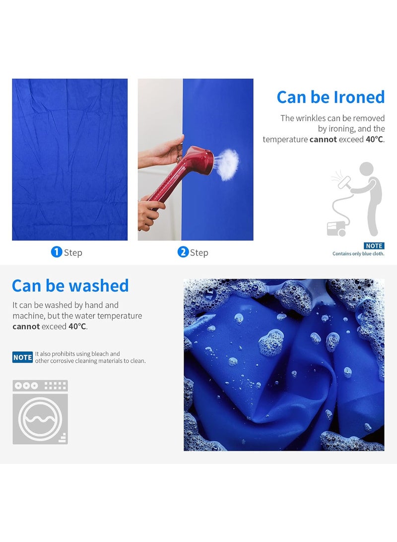 Neewer 1,8 x 2,8 Metros Fondo de Telón Plegable de Muselina Pura 100% Foto EStudio Azul - Image 3