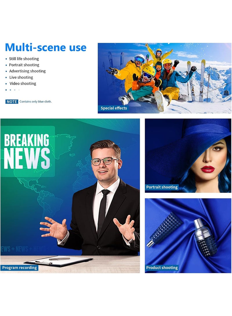 Neewer 1,8 x 2,8 Metros Fondo de Telón Plegable de Muselina Pura 100% Foto EStudio Azul - Image 5