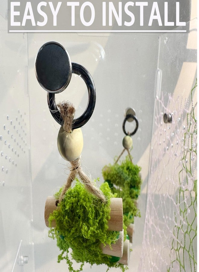 Heyshapeing Jumping Spider Rope Bridge,Handmade Solid Wood Suspension Bridge with 2 Green Spider Webs, Decorative Accessory for Small Reptile Enclosures, Ideal for Jumping Spider Habitats - Image 5