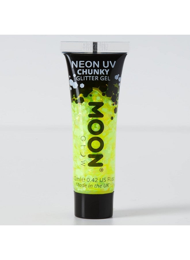 Moon Glow Neon Uv Chunky Glitter Gel Yellow - Image 3