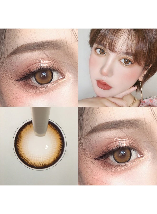 هابييمين عدسات لاصقة تجميلية سنوية للجنسين من سانيت دير بلون السكر البني، مجموعة تكبير مع علبة - Image 4