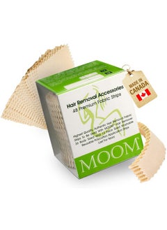 MOOM Hair Removal Wax Strips, 48 Count - Reusable & Washable Polycotton Strips for Maximum Hair Removal, Perfect for Bikini Zone, Leg, Eyebrows, Body & Face - Unisex Use  - Image 1