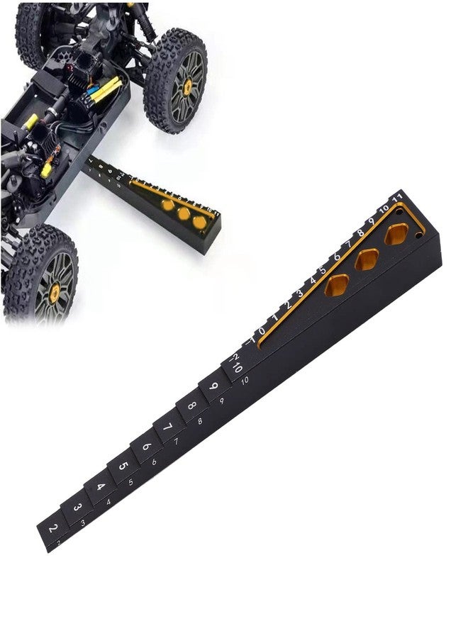 Shanrya RC Height Measuring Ruler, Ride Height Aluminum Alloy Accurate Measurement for 18 110 RC Car Gold - Image 2