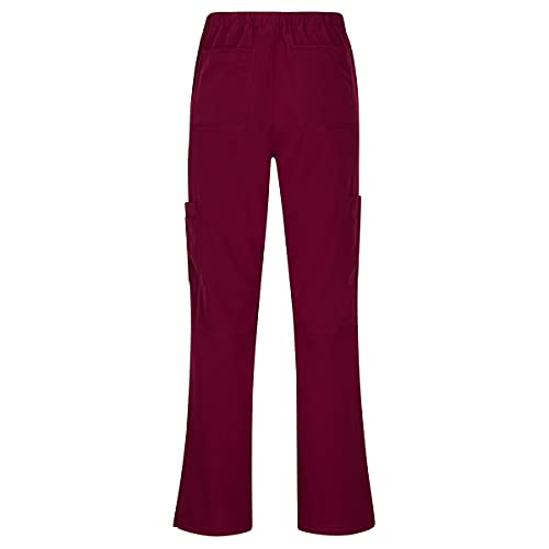 Natural Uniforms Women's Cool Stretch V-Neck Top and Cargo Pant Set (Burgundy, X-Large) - Image 5