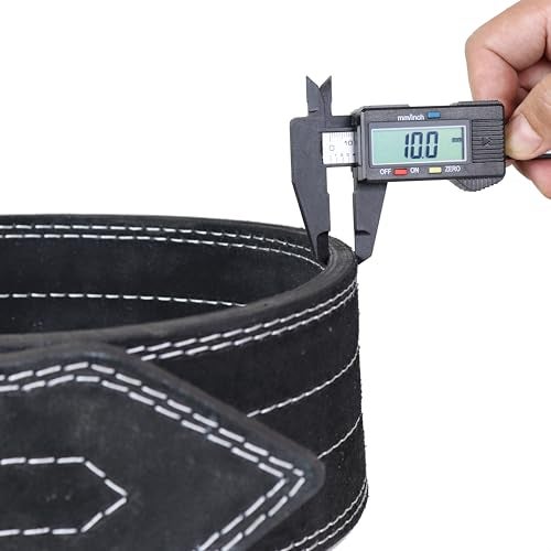 Kobo 10 mm Prong Gym Belt For Weight Lifting Fitness, Seude Leather, 4” Wide Back Support, 8 Adjustable Dual Holes, Powerlifting Bodybuilding Deadlift Squat Workout Strength Training, Men Women WTB-05 - Image 2