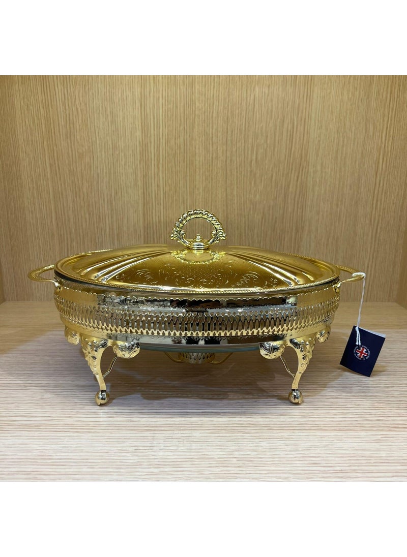 Gold Plated Oval Food Service with Heater 35 x 22 x 18.5 cm - pzsku/ZE45228D07A8DF23B1878Z/45/_/1725725026/89b0397f-8dfb-4e58-b355-605a590652d1