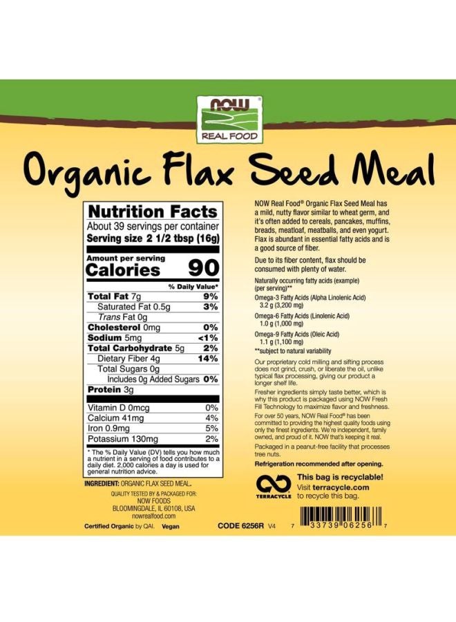 Now Foods Golden Flax Seed Meal Cold Pressed - Image 3