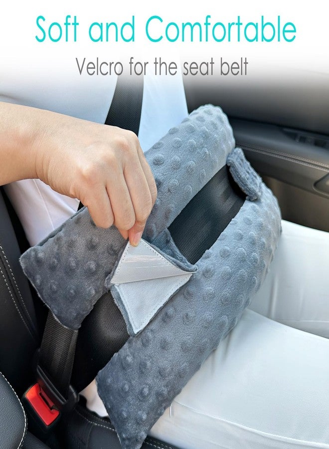 BNRendles Hysterectomy Seatbelt Pillow for Post Surgery, Hysterectomy Recovery Must Have, Abdominal Pillows with Ice/Hot Pocket Tummy Tuck Cushions Seat Belt Padding Protectors, Minky Dot Dark Gray - Image 4