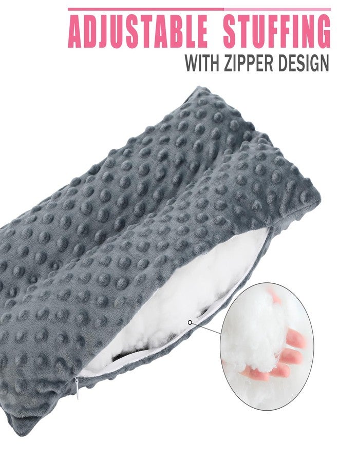 BNRendles Hysterectomy Seatbelt Pillow for Post Surgery, Hysterectomy Recovery Must Have, Abdominal Pillows with Ice/Hot Pocket Tummy Tuck Cushions Seat Belt Padding Protectors, Minky Dot Dark Gray - Image 5