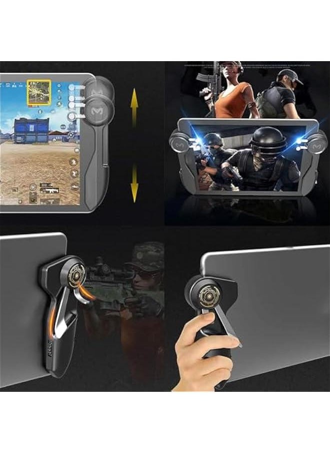 Mobile Game Trigger, Mobile Gaming Controller for PUBG Mobile, 6 Finger Trigger Sensitive Shoot, Compatible with iPhone and Android Most Phones Support COD/PUBG/ROS/and more