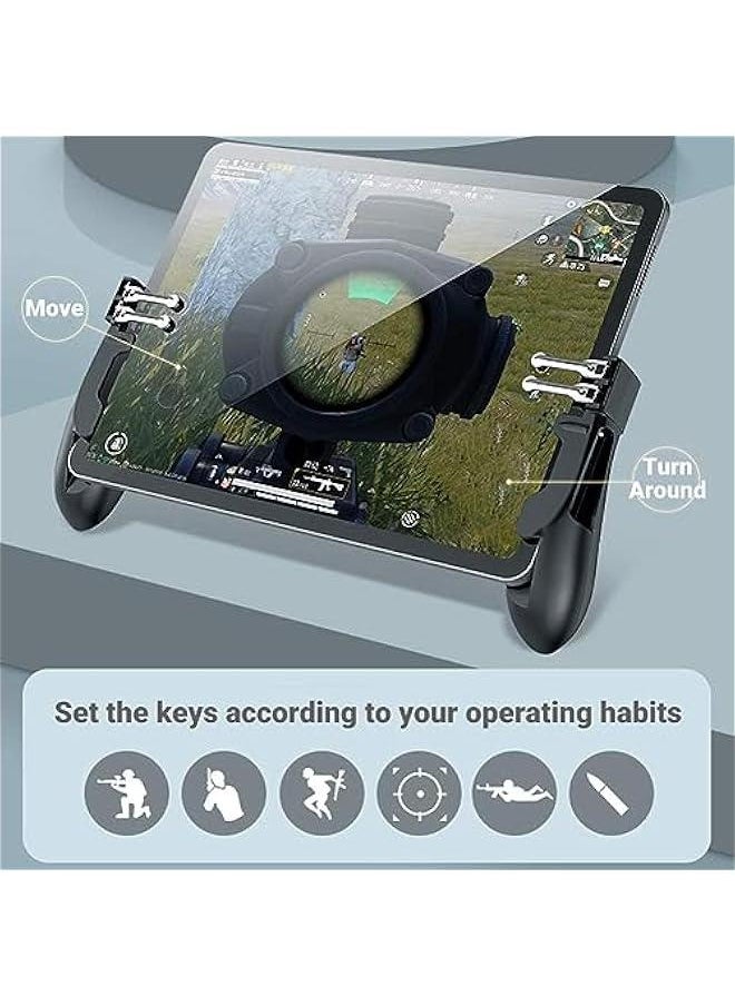 Mobile Game Trigger, Mobile Gaming Controller for PUBG Mobile, 6 Finger Trigger Sensitive Shoot, Compatible with iPhone and Android Most Phones Support COD/PUBG/ROS/and more