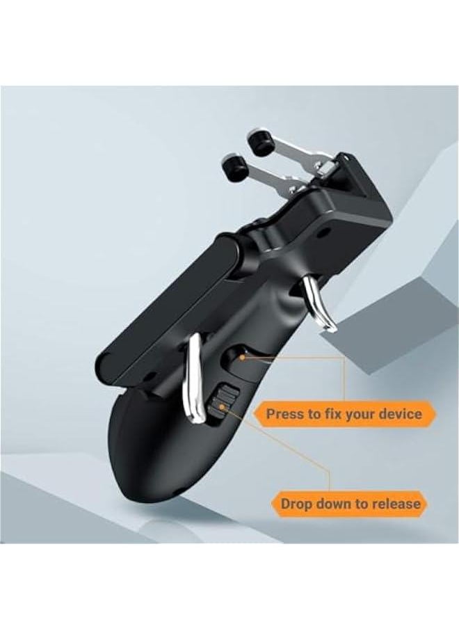 Mobile Game Trigger, Mobile Gaming Controller for PUBG Mobile, 6 Finger Trigger Sensitive Shoot, Compatible with iPhone and Android Most Phones Support COD/PUBG/ROS/and more