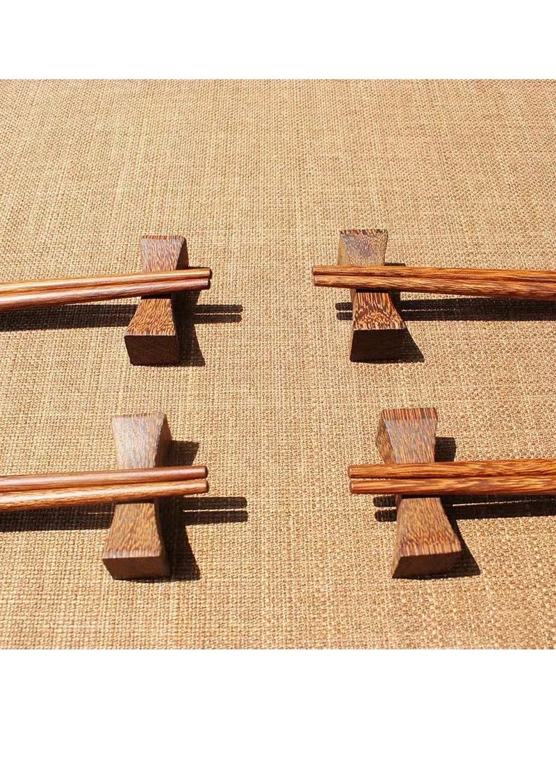 GMORO Wooden Chopstick Rests Holders Set 10PCS Natural Premium Spoon Fork Knife Stand Rack for Home Hotel Restaurant Everyday Use - Image 4