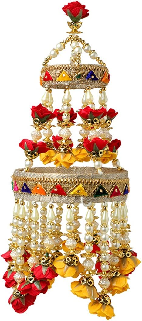 The Decor Affair ديكور أفير دائري معلق للحوائط والسقف والديكورات المعلقة لجومار ورود وزهور معلقة وزينة احتفالية هندية تقليدية للمنزل للمناسبات والاحتفالات والهدايا - Image 1