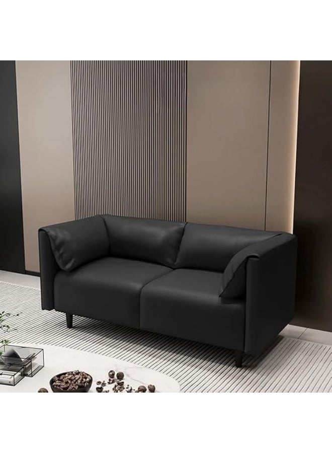 Ripple FURNITURE UAE Homes Trendy Loveseat for Drawing Room, Solid Color, with Cushion Back (Black) - Image 1