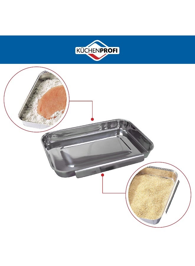 Küchenprofi Stainless Steel Breading Set, No Mess Linking, Overlapping Breading Trays, Set of 3 - Image 2
