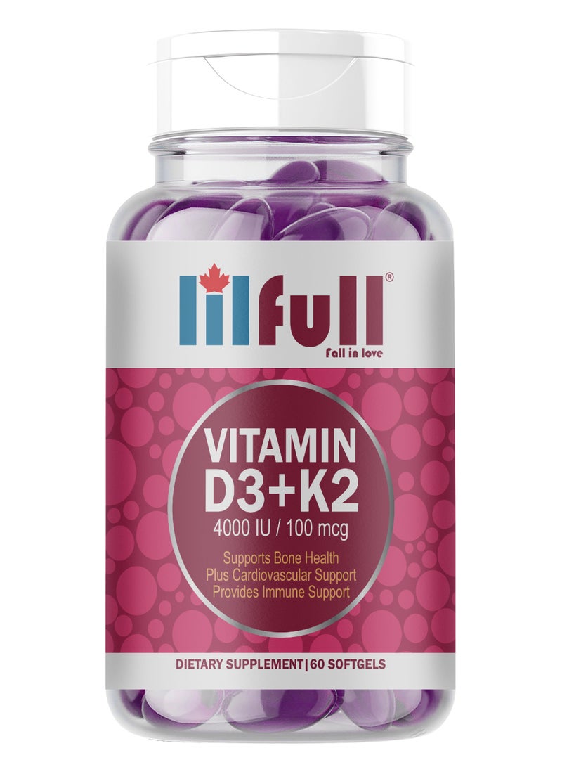 Lilfull Vitamin D3 + K2 4000 IU / 100 mcg – 60 Softgels - Image 1