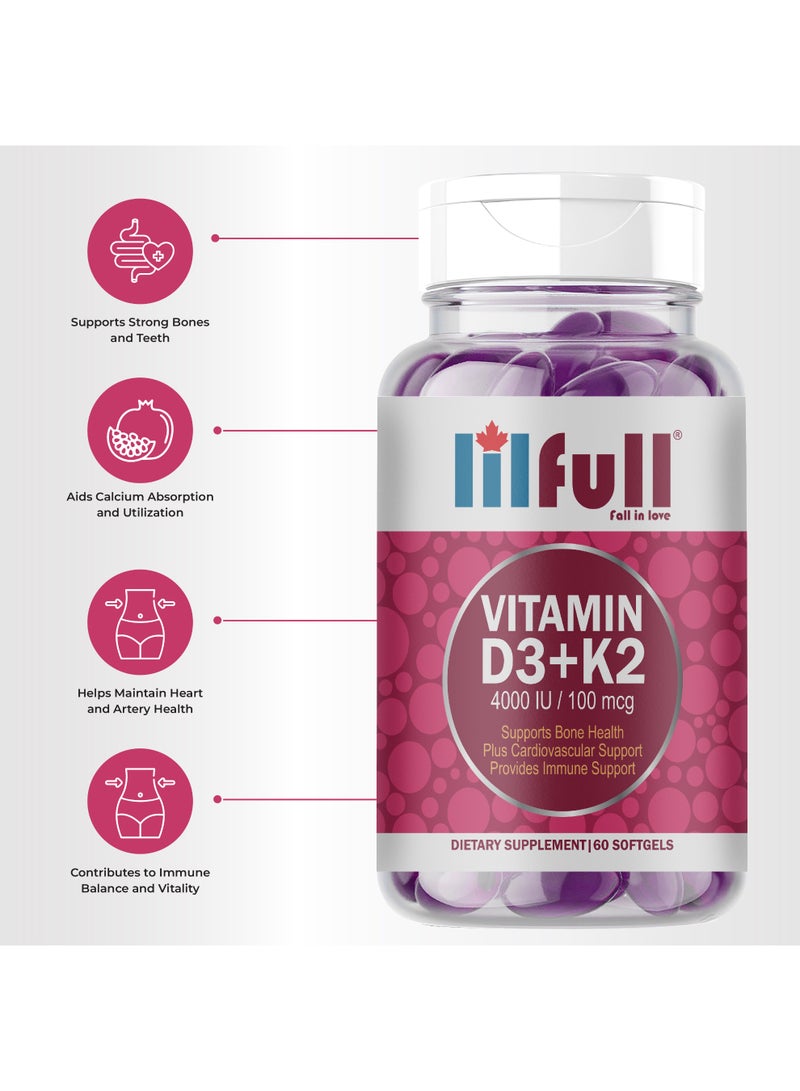 Lilfull Vitamin D3 + K2 4000 IU / 100 mcg – 60 Softgels - Image 4