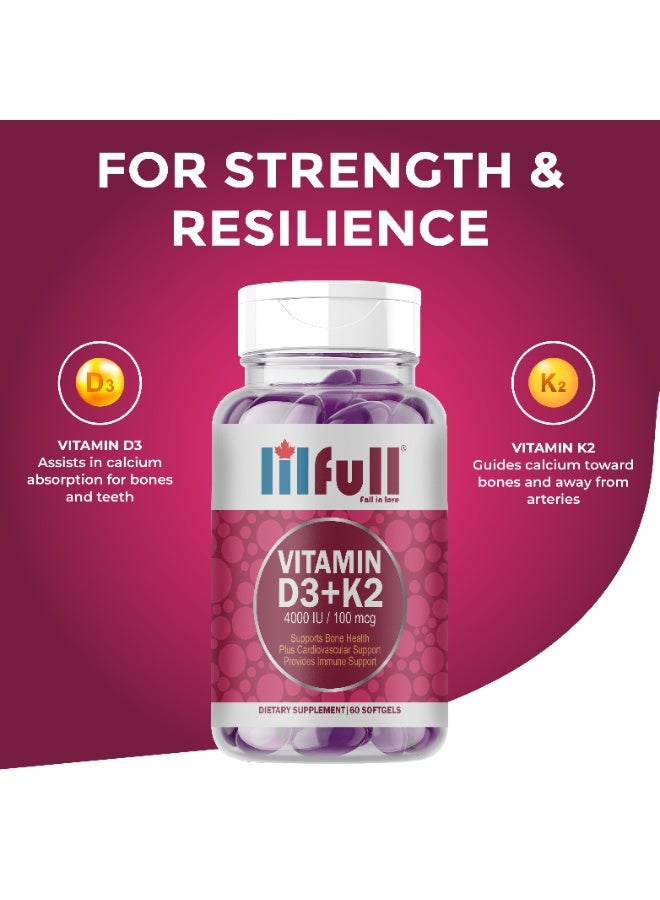 Lilfull Vitamin D3 + K2 4000 IU / 100 mcg – 60 Softgels - Image 5