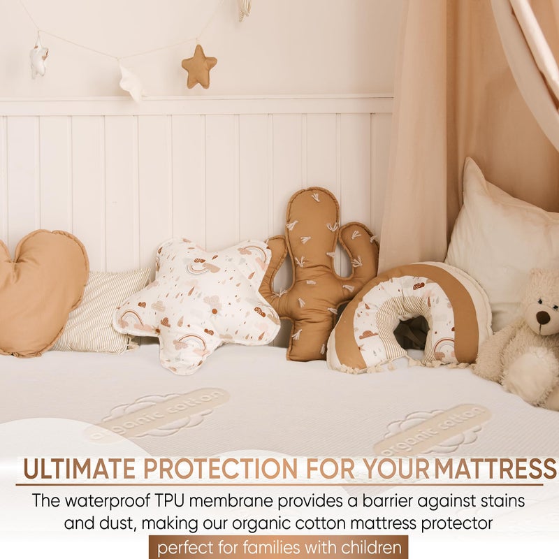 MATTSHIELD ORIGINAL Waterproof Organic Mattress Protector Twin Size â€“ Soft OCS Certified Organic Cotton Surface Mattress Cover â€“ Noiseless & Breathable 250 GSM Mattress Pad â€“ Deep Pocket Fitted Design - Image 4