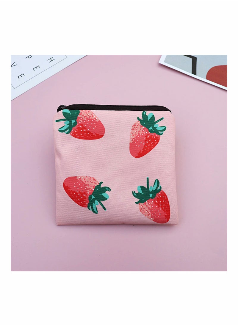 SYOSI Sanitary Napkin Storage Bag, 3 Pack Cartoon Sanitary Napkin Pads Storage Bag with Zipper 5x5 inches First Period Bag for Girls, Women, Ladies  - Image 5