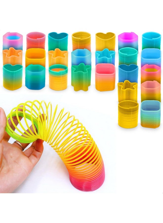 DIMROM 25Pcs Spring Rainbow Party Favor - Goodie Bags Stuffers Mini Party Favors Sensory Rainbow Toy Spring - Bulk Toys Small Toys Stress Relief Items - Image 1