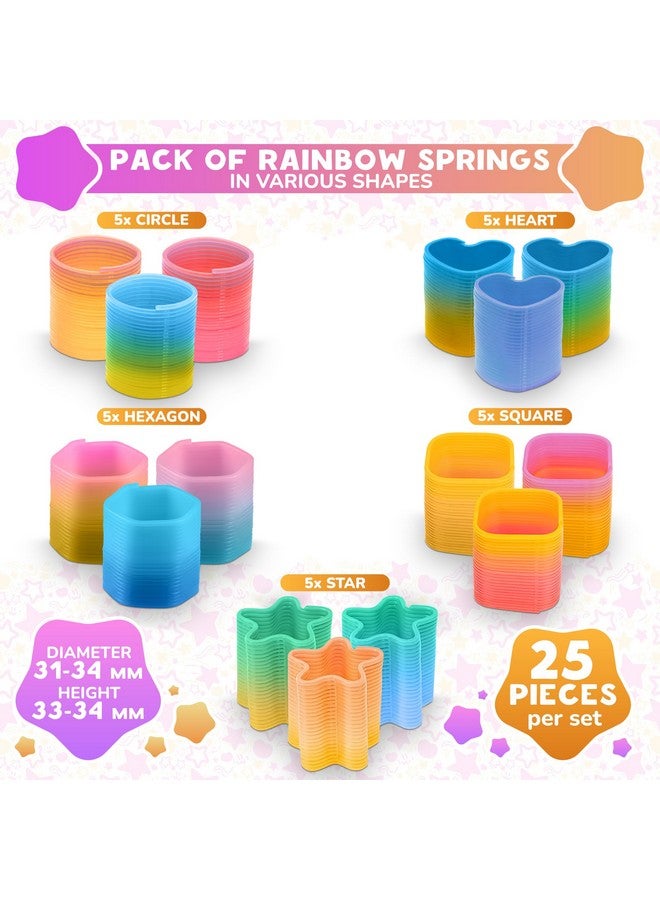 DIMROM 25Pcs Spring Rainbow Party Favor - Goodie Bags Stuffers Mini Party Favors Sensory Rainbow Toy Spring - Bulk Toys Small Toys Stress Relief Items - Image 2