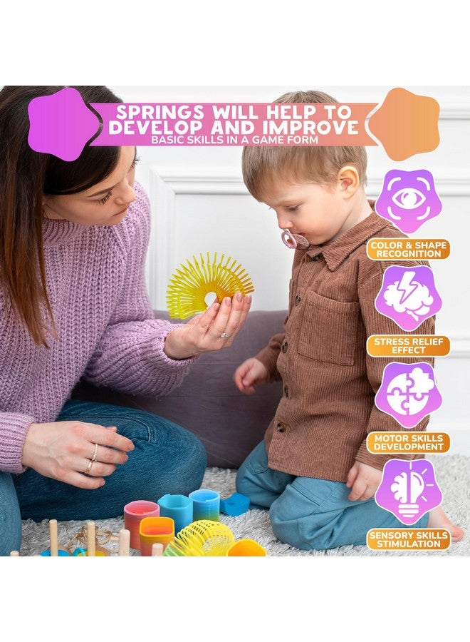 DIMROM 25Pcs Spring Rainbow Party Favor - Goodie Bags Stuffers Mini Party Favors Sensory Rainbow Toy Spring - Bulk Toys Small Toys Stress Relief Items - Image 4