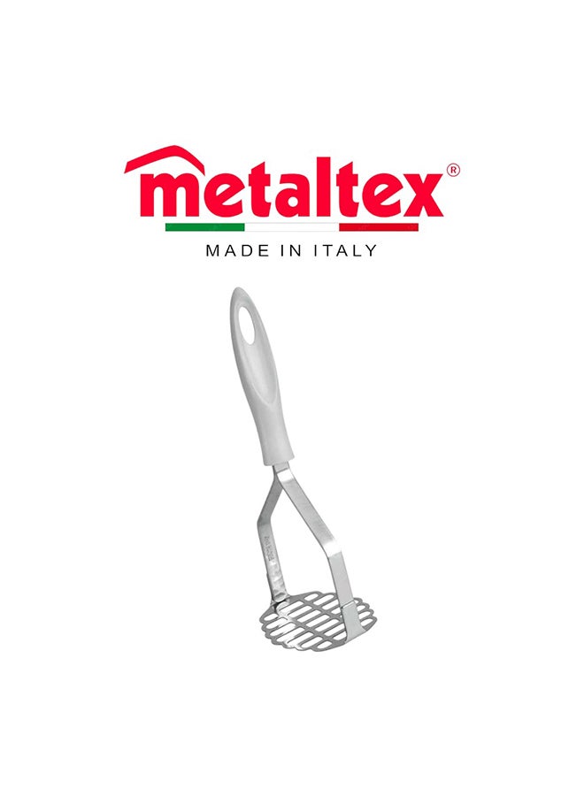 Metaltex مهرس البطاطس ميتالتكس كريستال 25 سم، مهرس فولاذي مقاوم للصدأ متين للبطاطس والخضروات والفواكه، أداة مطبخ ثقيلة-duty - Image 2