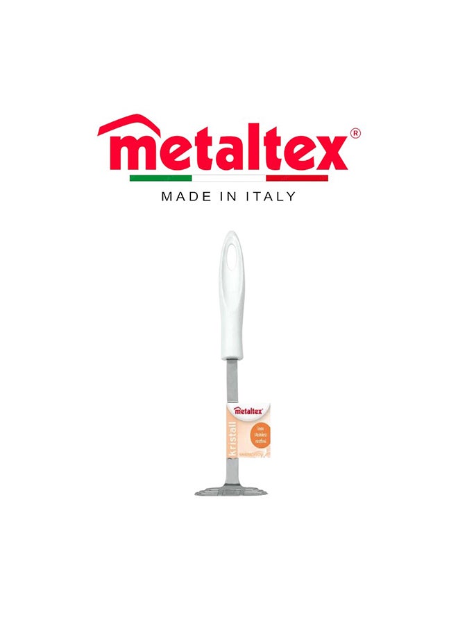Metaltex مهرس البطاطس ميتالتكس كريستال 25 سم، مهرس فولاذي مقاوم للصدأ متين للبطاطس والخضروات والفواكه، أداة مطبخ ثقيلة-duty - Image 1