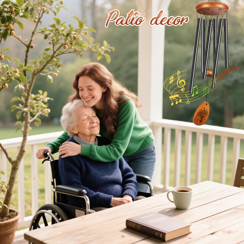 Winzwon Memorial Sympathy Wind Chimes for Loss of Loved One, Winzwon Wind Chimes for Outside, Bereavement Sympathy Memorial Gifts for Loss of Mom Dad Husband Condolence Remembrance, Garden Patio Balcony Decor - Image 5