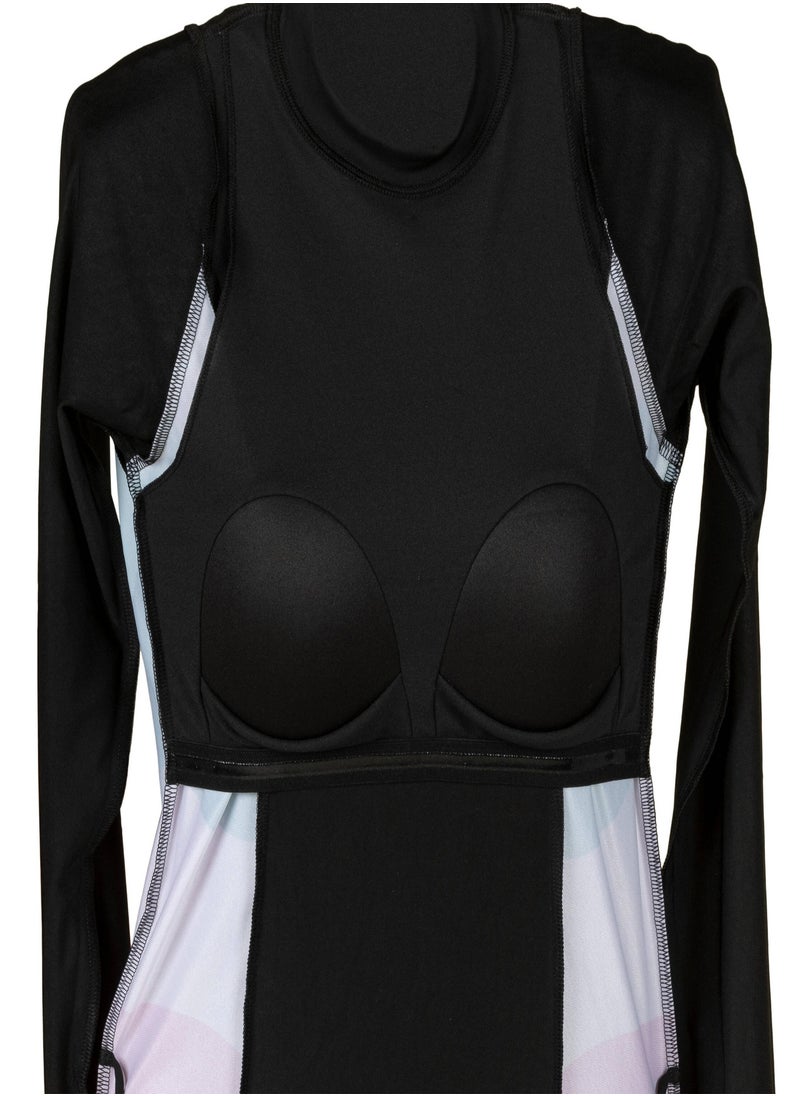 NABAIJI NABAIJI by DECATHLON, Women Swimming Top Una Rainbow Quick-Dry & Stretchable Black  - Image 3