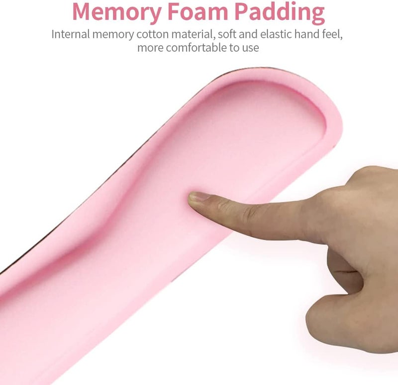 Ergonomic Memory Foam Keyboard Wrist Rest,Wrist Rest for Computer Keyboard,Mouse Wrist Rest Mouse Pad Set with Fabric Anti Slip Rubber Base for Office (Pink) - Image 5