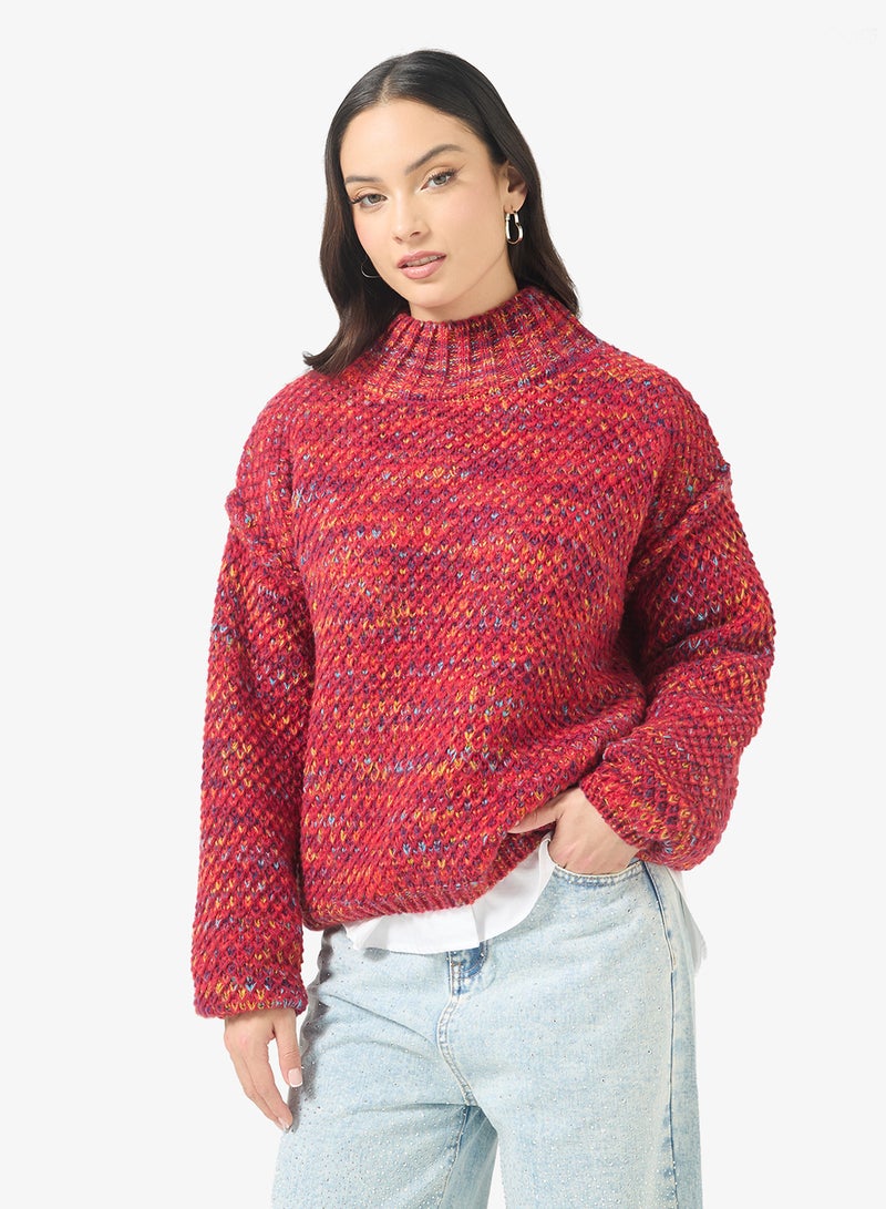 Ginger High Neck Marled Sweater - Image 1