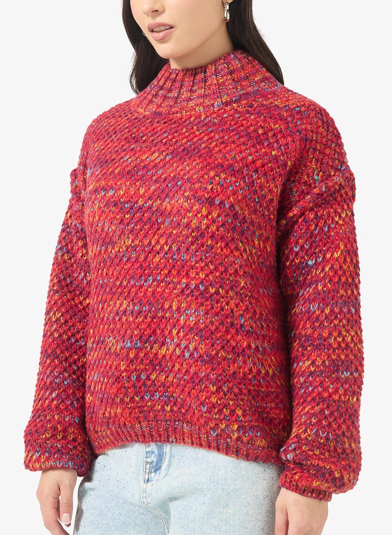 Ginger High Neck Marled Sweater - Image 3