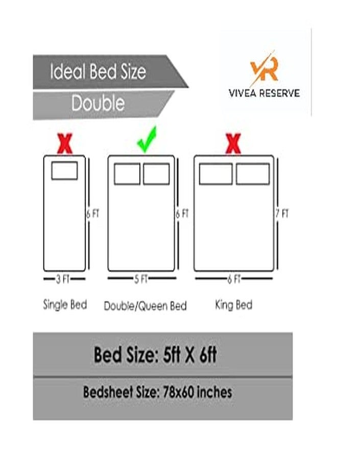 VIVEA RESERVE 400 TC Cotton Feel Glace Cotton Fully Elastic Fitted Bedsheet Queen Size Double Bed with 2 Pillow Covers (60" × 78" inches, Pink Floral) - Image 4