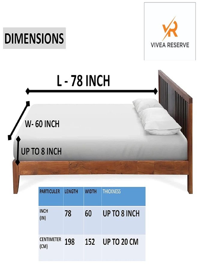 VIVEA RESERVE 400 TC Cotton Feel Glace Cotton Fully Elastic Fitted Bedsheet Queen Size Double Bed with 2 Pillow Covers (60" × 78" inches, Pink Floral) - Image 5