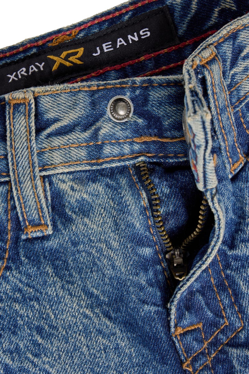 X RAY Skinny Ripped Classic Jeans for Boys Kids (2T-16), Distressed Slim Fit Denim Pants, Blue - Heavy Rips, 12 - Image 3
