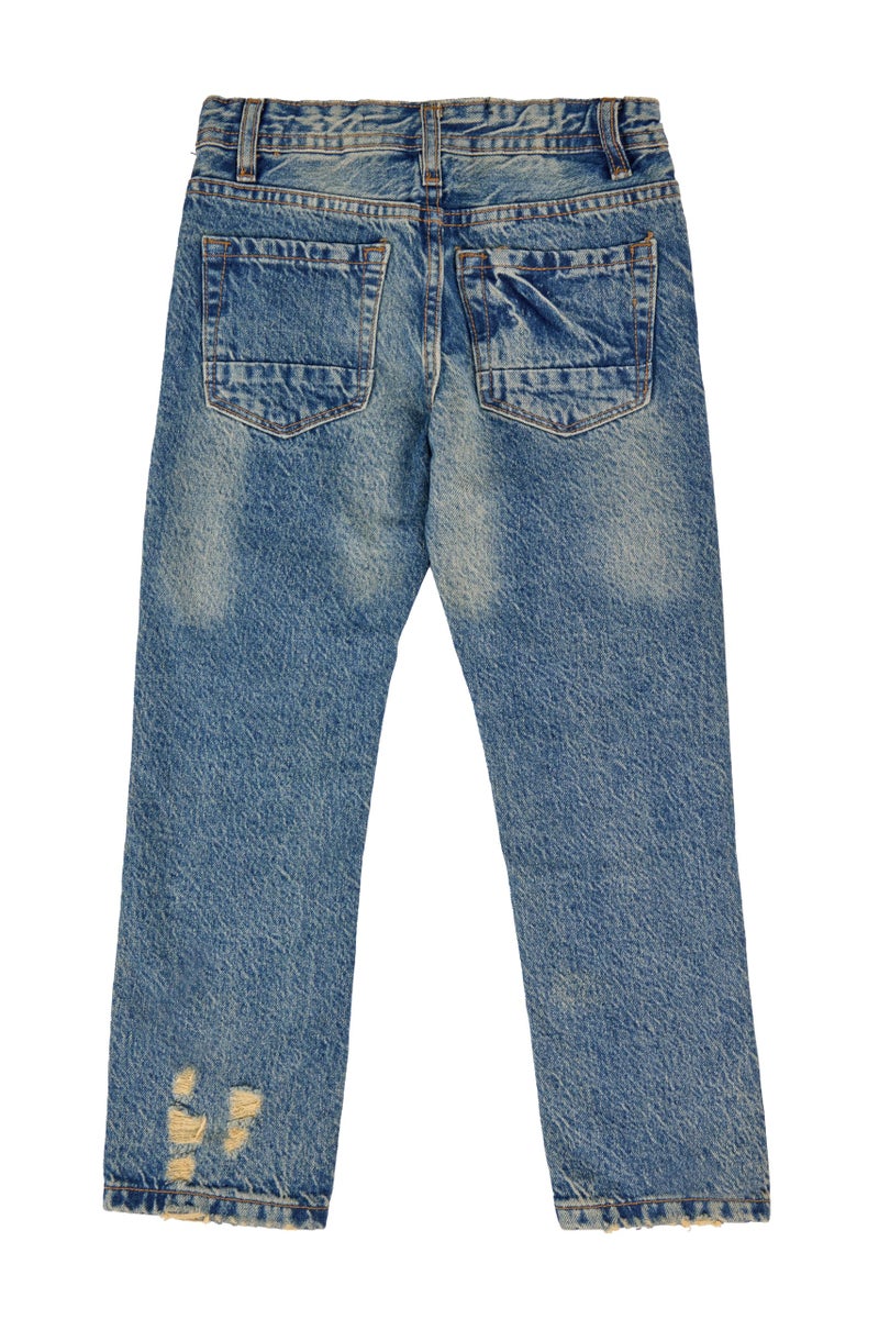 X RAY Skinny Ripped Classic Jeans for Boys Kids (2T-16), Distressed Slim Fit Denim Pants, Blue - Heavy Rips, 12 - Image 2