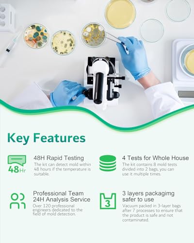 ENESNES Mold Test Kit for Home, 8 Detection Tests for HVAC, Surfaces & Indoor Air Quality, DIY Black Mold Detector Testing kit at Home, Includes Detailed Identification Guide, Free Lab Analysis - Image 3