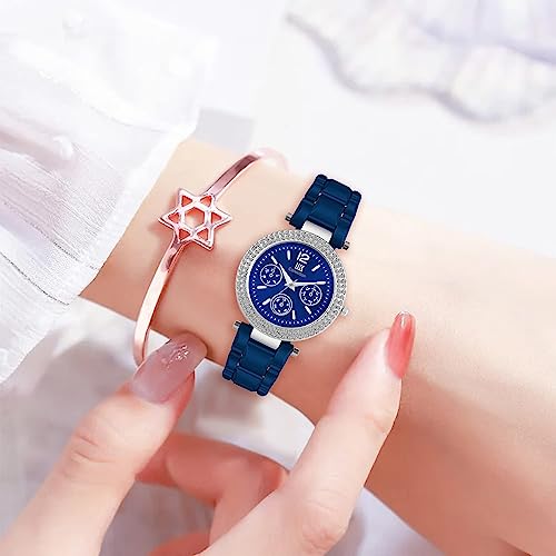 IIK COLLECTION Watch for Women Round Studded Dial Girls Watches |Analogue Quartz Movement Ladies Watch Long Battery Life Stainless Steel Chain Strap Double Lock Clasp Safety Watch for Girls. - Image 4