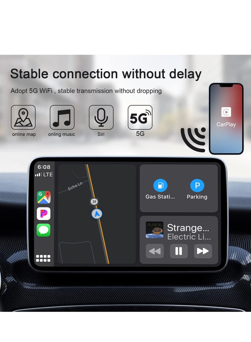 Captaintech Wireless CarPlay Adapter for iPhone - Convert Wired CarPlay to Wireless with 5GHz WiFi, Bluetooth Connectivity, Auto-Connect, and Online Updates for iOS 13+ Vehicles. - Image 4