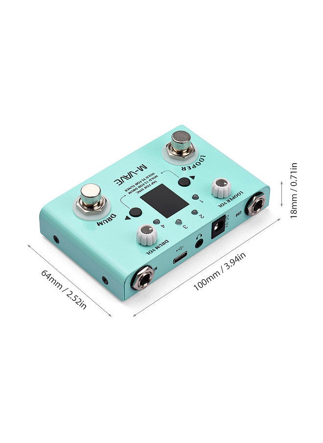 M-VAVE - LOST TEMPO Effect Pedal Drum & Looper Effector Mini 2-in-1 Looper & Drum Machine Double Footswitch Looper Pedal Looper Guitar Pedal 30 Drums & 4 Loops High Precision Tuner - Image 1
