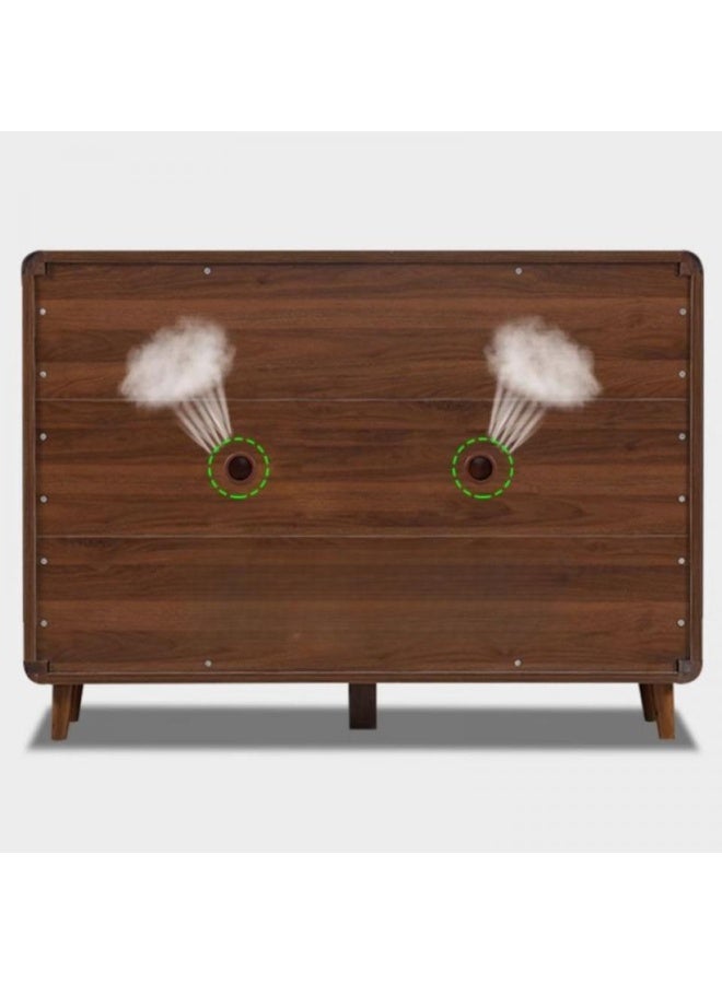 اليسا خزانة أحذية عصرية ١٠٠ سم - رف أحذية للمدخل بحافة مستديرة مع درجين، ٣ أبواب وحجرات مفتوحة، أرجل خشبية مرتفعة، تصميم مستقر، خزانة تخزين أنيقة للمدخل - Image 5