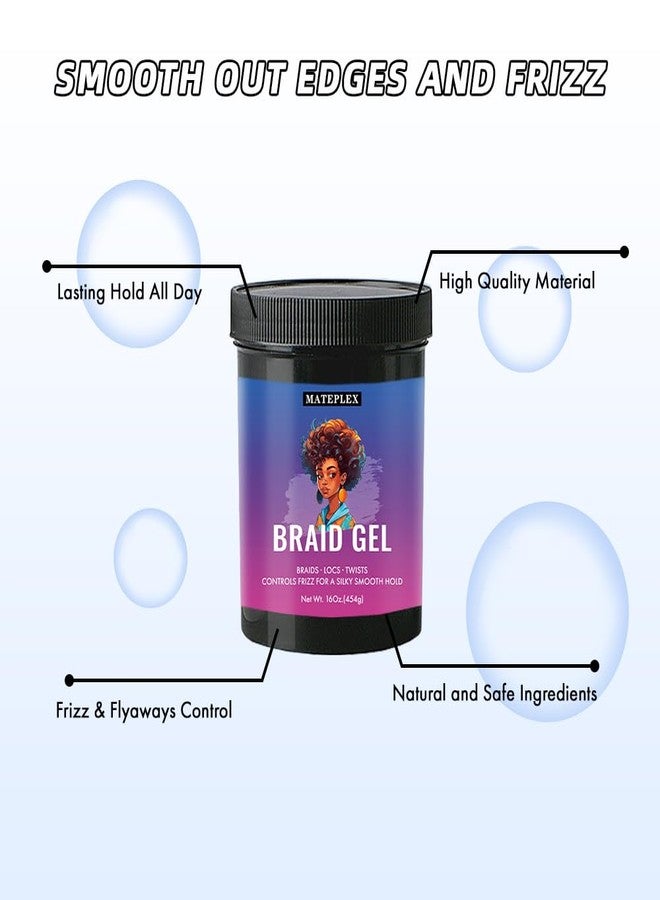 MATEPLEX Edge Control Wax Strong Hold,Natural Hair Care Conditioning, Non-greasy Smoother for Black Hair, Twist Gel - Tames Frizz & Edges, Braid Styling Gel, 16oz - Image 4
