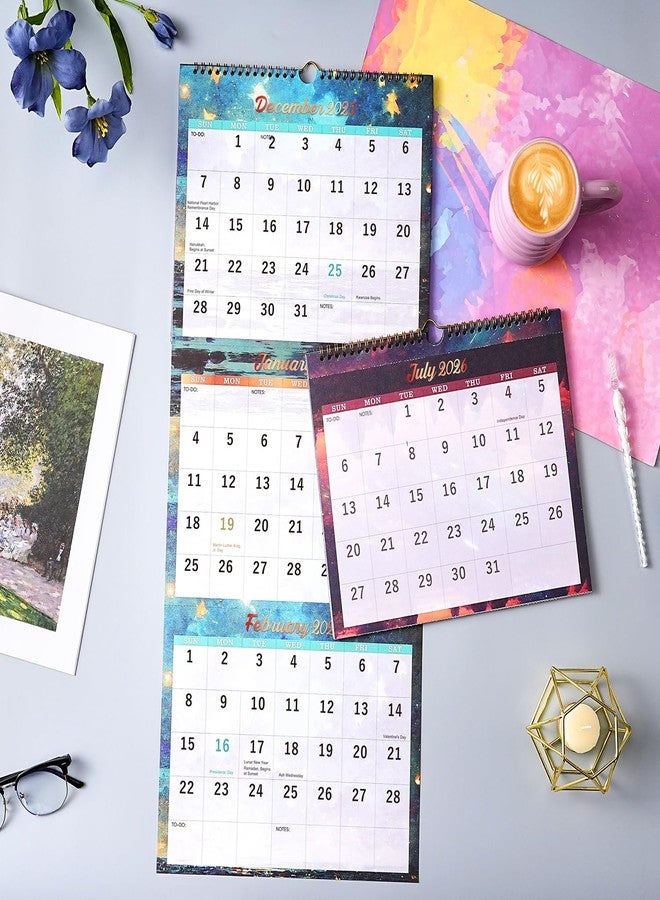 Pinchoco 2025 Wall Calendar - 3-Month Wall Calendar Display (Folded in a Month), JAN.2025 - DEC.2025, 11" x 26", 3 Month Calendar - Green - Image 2