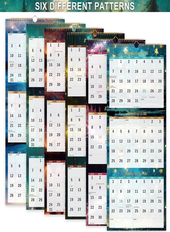 Pinchoco 2025 Wall Calendar - 3-Month Wall Calendar Display (Folded in a Month), JAN.2025 - DEC.2025, 11" x 26", 3 Month Calendar - Green - Image 3