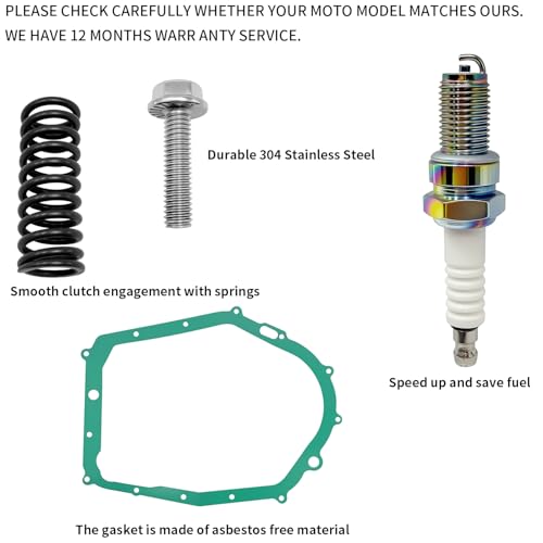 WEICHENGXIN Clutch Kit Heavy Duty Springs & Cover Gasket For Warrior 350 Raptor 350 Big Bear 350 Kodiak 400 1987-2013 - Image 5